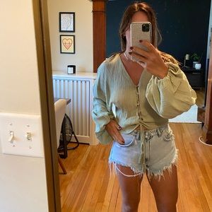 BNWOT ASOS top light green size 6